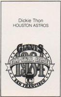 1984 All-Star Game Program Inserts #NNO Dickie Thon Back