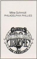 1984 All-Star Game Program Inserts #NNO Mike Schmidt Back