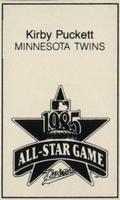 1985 All-Star Game Program Inserts #NNO Kirby Puckett Back