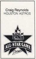 1985 All-Star Game Program Inserts #NNO Craig Reynolds Back