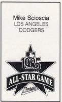 1985 All-Star Game Program Inserts #NNO Mike Scioscia Back