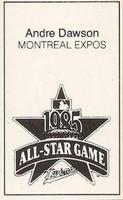 1985 All-Star Game Program Inserts #NNO Andre Dawson Back