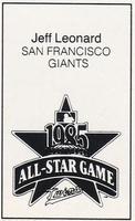 1985 All-Star Game Program Inserts #NNO Jeff Leonard Back