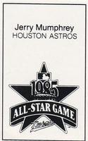 1985 All-Star Game Program Inserts #NNO Jerry Mumphrey Back