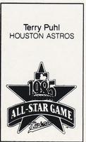 1985 All-Star Game Program Inserts #NNO Terry Puhl Back