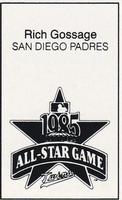 1985 All-Star Game Program Inserts #NNO Rich Gossage Back