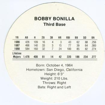 1989 Cadaco Discs #NNO Bobby Bonilla Back