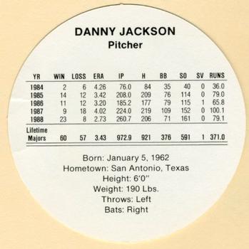 1989 Cadaco Discs #NNO Danny Jackson Back