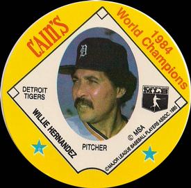 1985 Cain's Detroit Tigers Discs #NNO Willie Hernandez Front