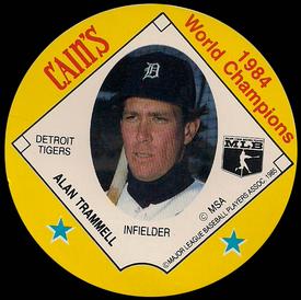 1985 Cain's Detroit Tigers Discs #NNO Alan Trammell Front