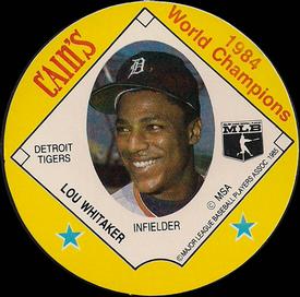 1985 Cain's Detroit Tigers Discs #NNO Lou Whitaker Front