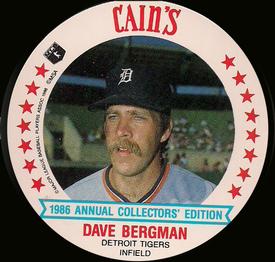 1986 Cain's Detroit Tigers Discs #3 Dave Bergman Front