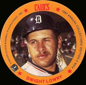 1987 Cain's Detroit Tigers Discs #5 Dwight Lowry Front