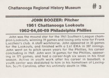 1989 Chattanooga Lookouts Legends II #3 John Boozer Back