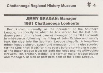 1989 Chattanooga Lookouts Legends II #4 Jimmy Bragan Back