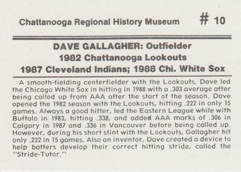 1989 Chattanooga Lookouts Legends II #10 Dave Gallagher Back