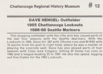 1989 Chattanooga Lookouts Legends II #12 Dave Hengel Back