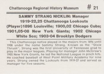 1989 Chattanooga Lookouts Legends II #21 Sammy Strang Nicklin Back