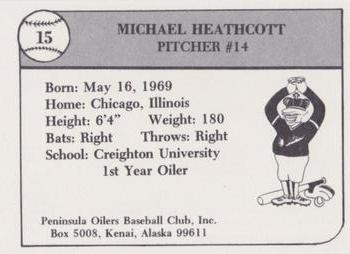 1989 Peninsula Oilers #15 Michael Heathcott Back