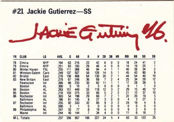 1989 Dunkin' Donuts Pawtucket Red Sox #NNO Jackie Gutierrez Back