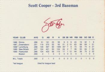 1991 Dunkin' Donuts Pawtucket Red Sox #NNO Scott Cooper Back