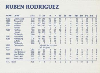 1994 Dunkin' Donuts Pawtucket Red Sox #NNO Ruben Rodriguez Back