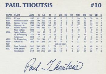 1994 Dunkin' Donuts Pawtucket Red Sox #NNO Paul Thoutsis Back