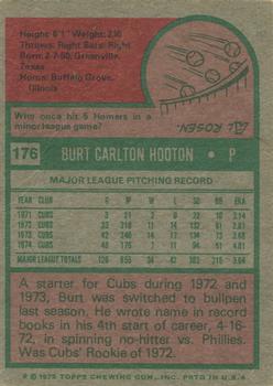 1975 Topps #176 Burt Hooton Back