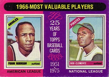 1975 Topps #204 1966 MVPs (Frank Robinson / Bob Clemente) Front