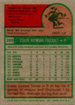 1975 Topps #283 Steve Foucault Back