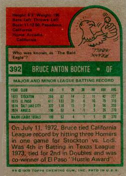 1975 Topps #392 Bruce Bochte Back
