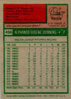 1975 Topps #498 Al Downing Back
