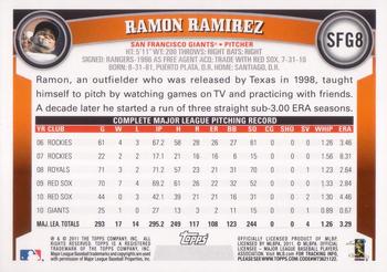 2011 Topps Emerald Nuts San Francisco Giants #SFG8 Ramon Ramirez Back