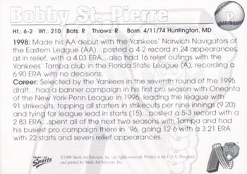 1999 Multi-Ad Newark Bears #20 Bobby St. Pierre Back