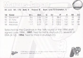 1999 Multi-Ad Newark Bears #9 Marcus Logan Back