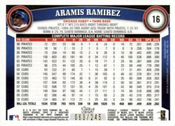 2011 Topps - Red Border #16 Aramis Ramirez Back