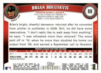 2011 Topps - Red Border #88 Brian Bogusevic Back