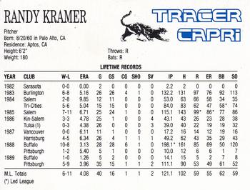 1990 Buffalo Bisons #NNO Randy Kramer Back