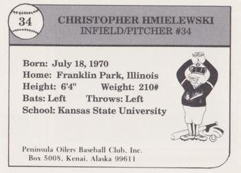 1990 Peninsula Oilers #7 Chris Hmielewski Back