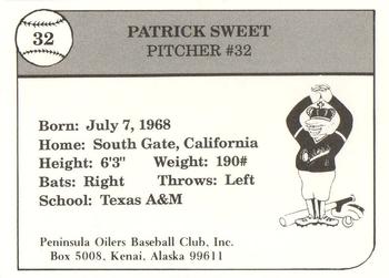 1990 Peninsula Oilers #9 Patrick Sweet Back
