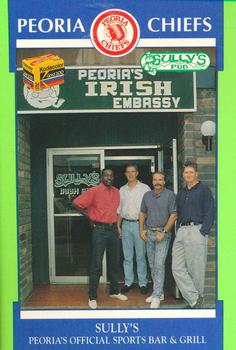 1990 Peoria Chiefs #36 Sully's Pub Front