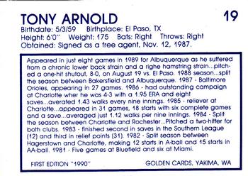 1990 Yakima Bears #19 Tony Arnold Back