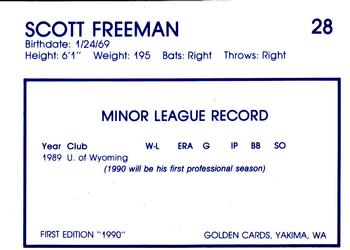 1990 Yakima Bears #28 Scott Freeman Back