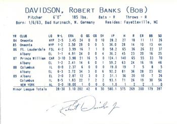 1990 Columbus Clippers #13 Bob Davidson Back
