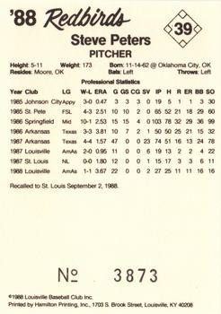1988 Louisville Redbirds #39 Steve Peters Back