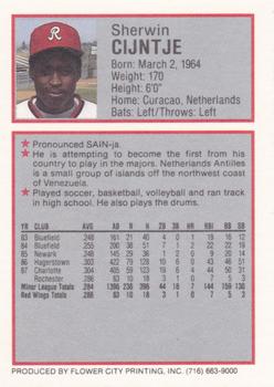 1988 Rochester Red Wings #6 Sherwin Cijntje Back