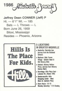 1986 Nashville Sounds #NNO Jeff Conner Back
