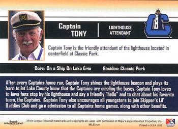 2012 Grandstand Lake County Captains #32 Captain Tony Back