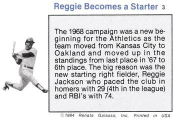 1984 Galasso Reggie Jackson #3 Reggie Jackson Back
