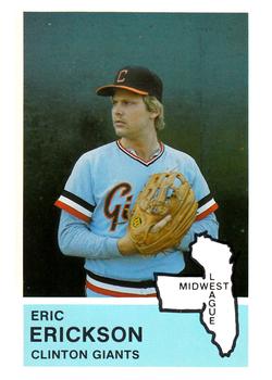 1982 Fritsch Clinton Giants #22 Eric Erickson Front